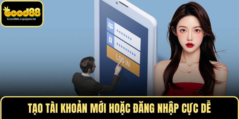 Tạo tài khoản mới hoặc đăng nhập cực dễ